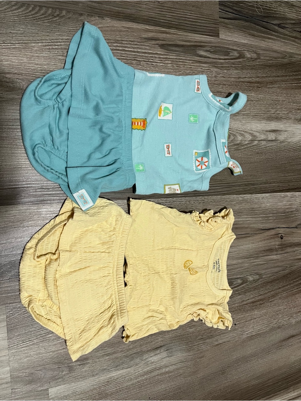 Carter's Blue Tank Top and Yellow Ruffle Dress Set